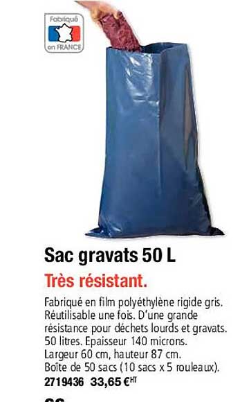 sac gravats 50 l