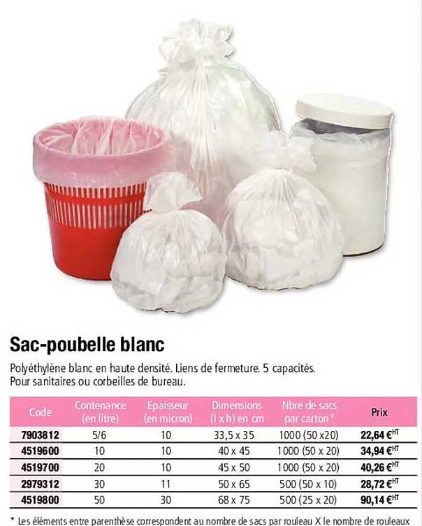 sac-poubelle blanc