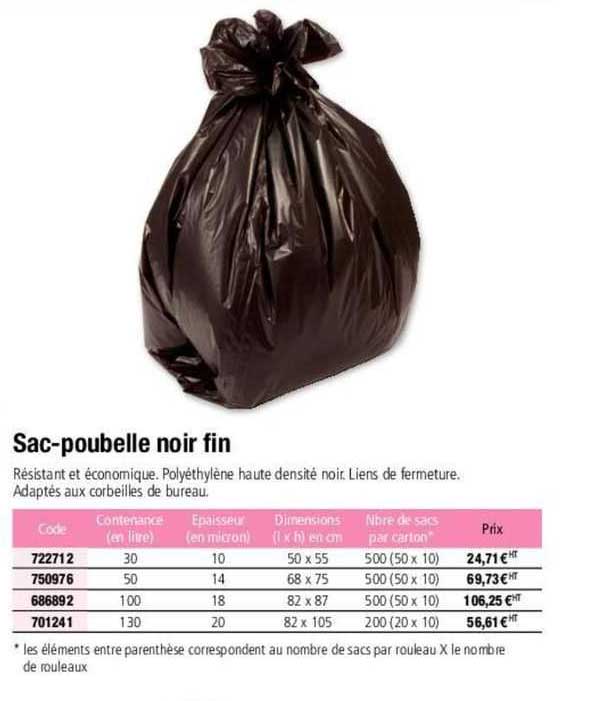 sac-poubelle noir fin