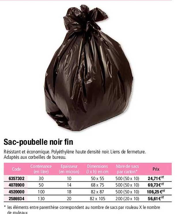 sac-poubelle noir fin