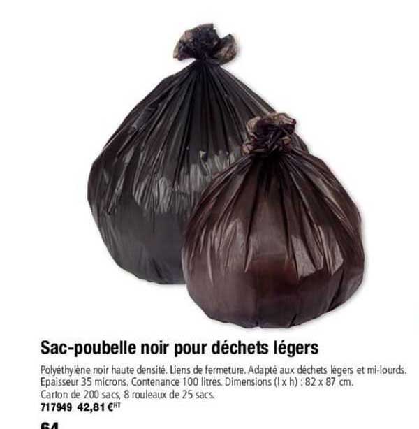 sac-poubelle noir pour déchets légers