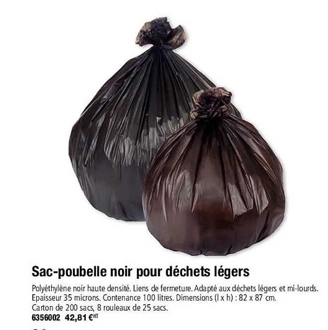 Sac-poubelle Noir Pour Déchets Légers