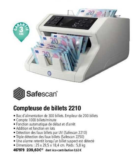 safescan compteuse de bilets 2210