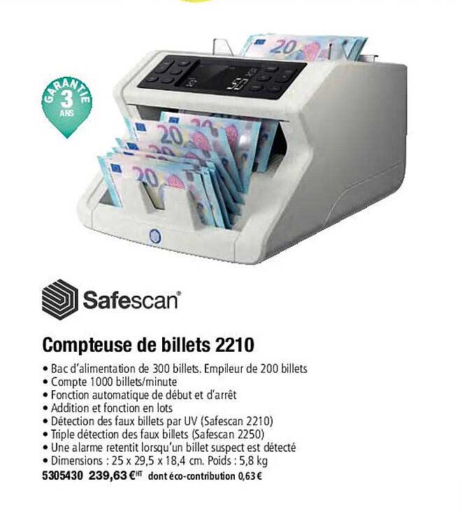 safescan compteuse de billets 2210