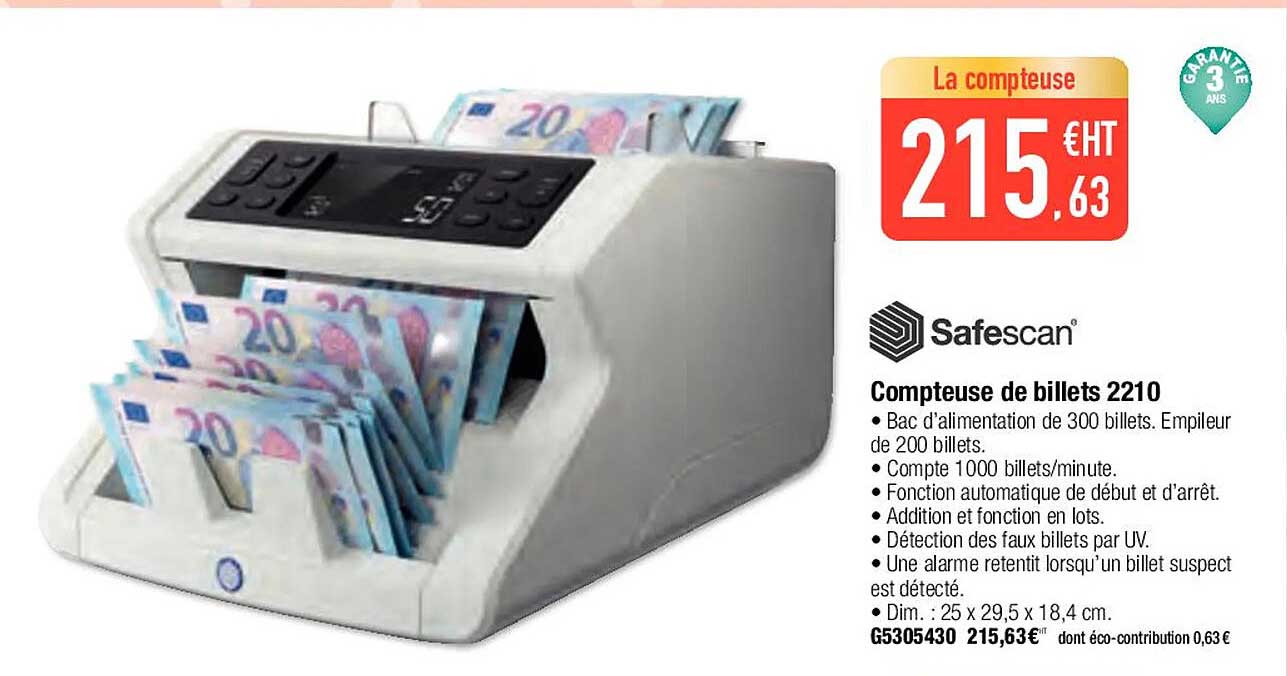 safescan compteuse de billets 2210