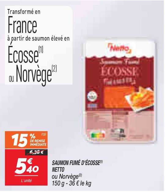 saumon fumé d'écosse netto