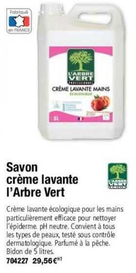 savon crème lavante l'arbre vert
