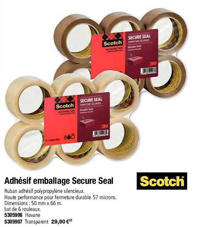 scotch adhésif emballage secure seal