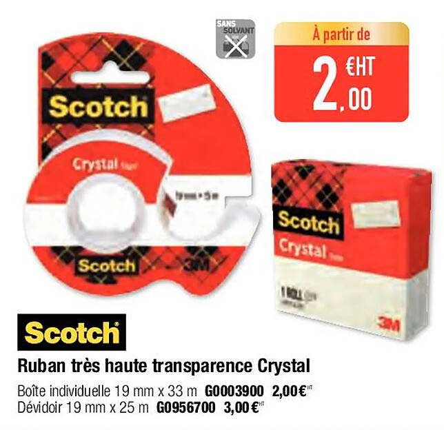 scotch ruban très haute transparence crystal