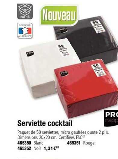 Serviette Cocktail Pro Nappe