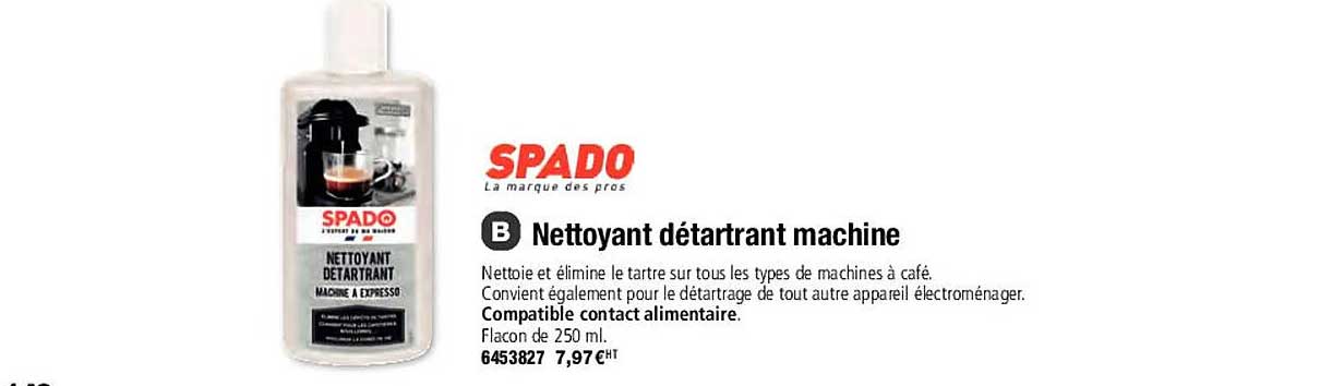 spado nettoyant détartrant machine