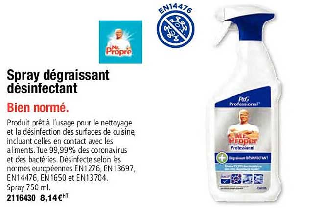 spray dégraissant désinfectant mr propre