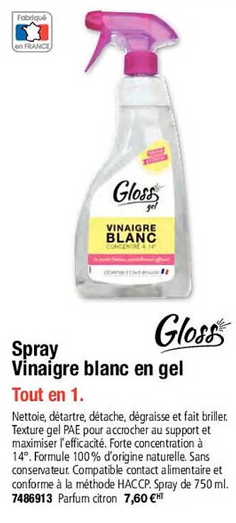 Spray Vinaigre Blanc En Gel Gloss