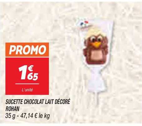 sucette chocolat lait décoré rohan