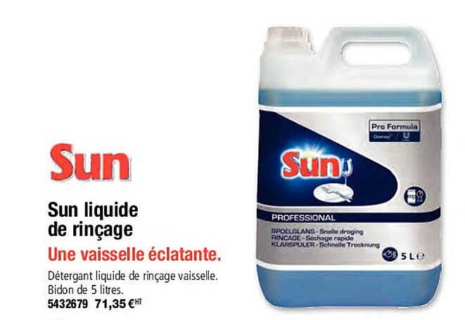 sun liquide de rinçage une vaisselle éclatante