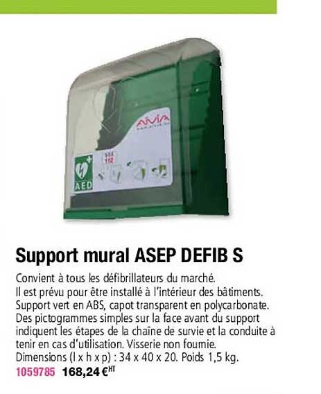 support mural asep defib s