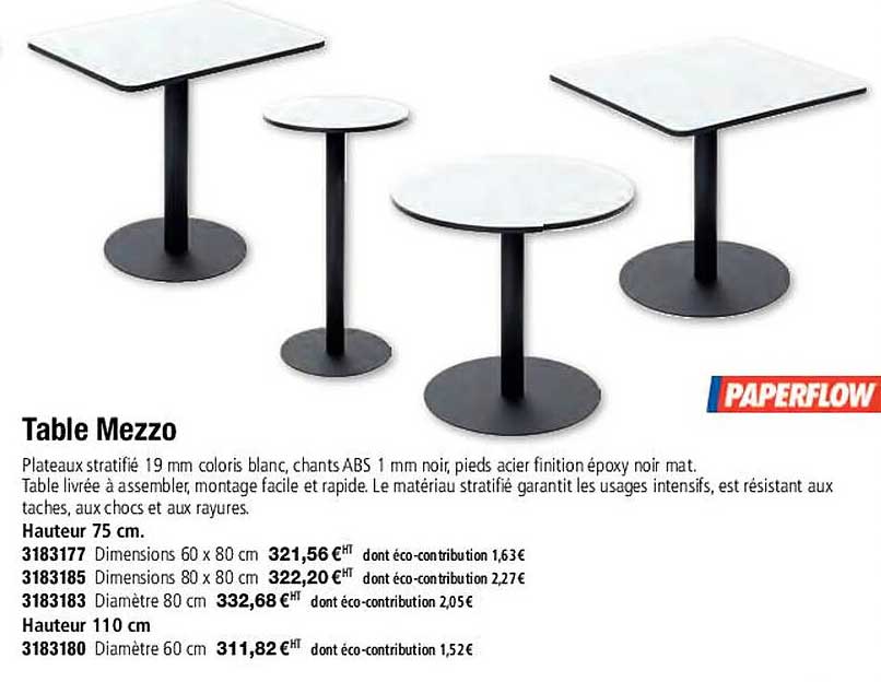 table mezzo paperflow