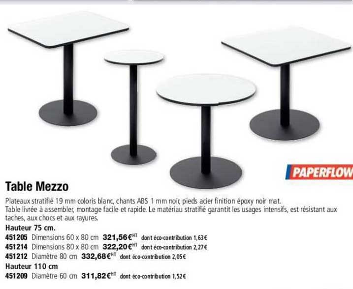 table mezzo paperflow