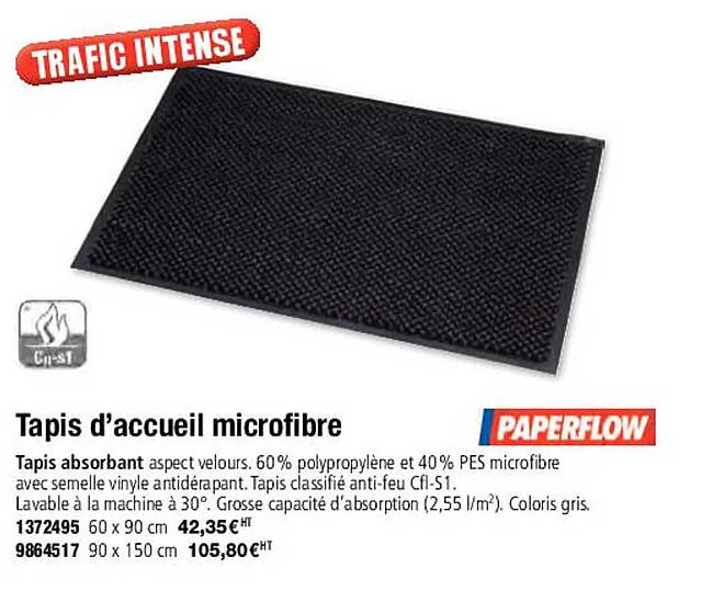 tapis d'accueil microfibre paperflow