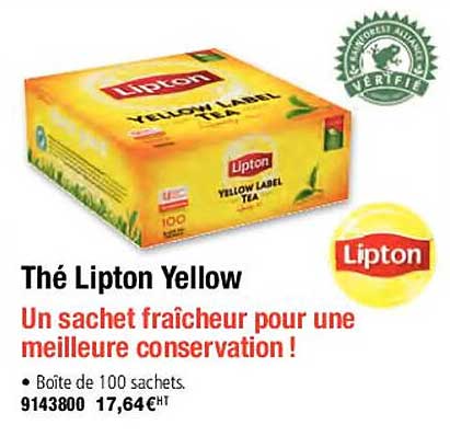 thé lipton yellow un sachet fraîcheur pour une meilleure conservation