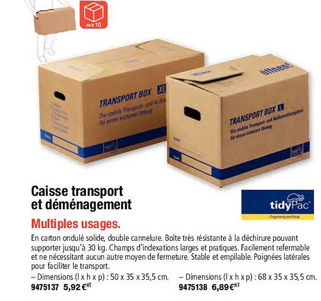 tidypac caisse transport et déménagement