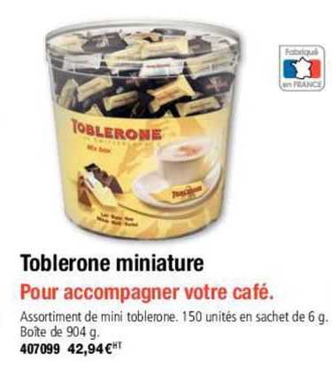toblerone miniature pour accompagner votre café