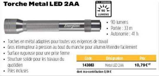 Torche Métal Led 2aa