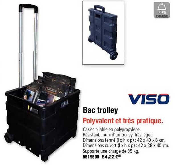 viso bac trolley polyvalent et très pratique.