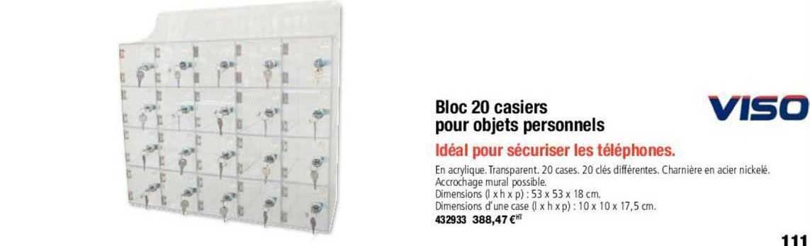 viso bloc 20 casiers pour objets personnels
