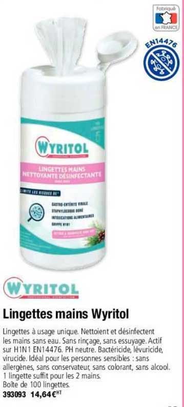 Wyritol Lingettes Mains