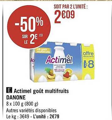 Actimel Goût Multifruits Danone
