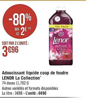 adoucissant liquide coup de foudre lenor la collection