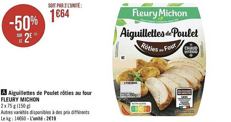 Aiguillettes De Poulet Rôties Au  Four Fleury Michon