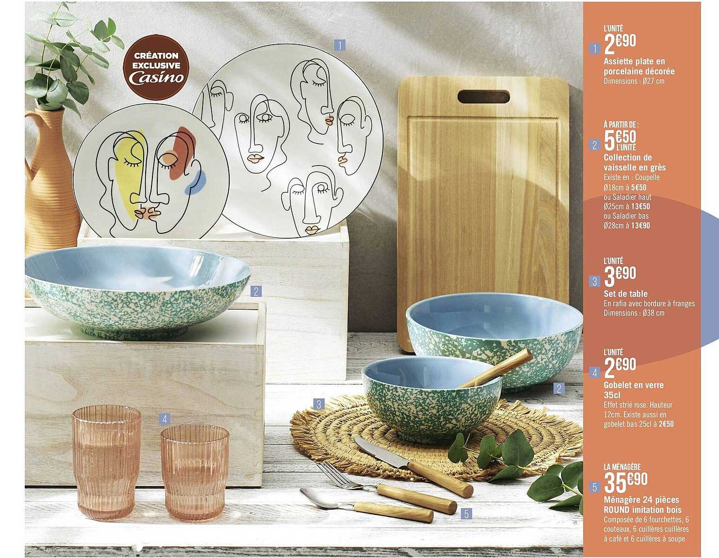 Assiette Plate En Porcelaine Décorée, Collection De Vaisselle En Grès, Set De Table, Gobelet En Verre, Ménagère 24 Pièces Round Imitation Bois