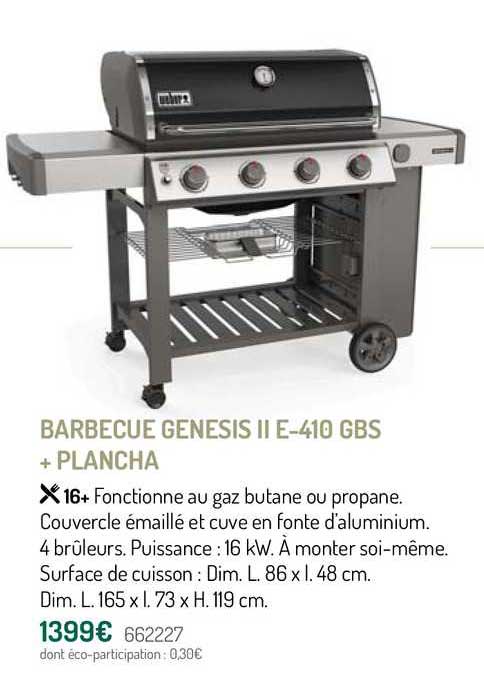 barbecue genesis ii e-410 gbs + plancha