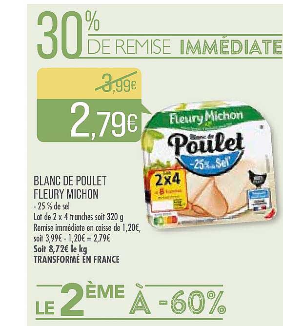 blanc de poulet fleury michon