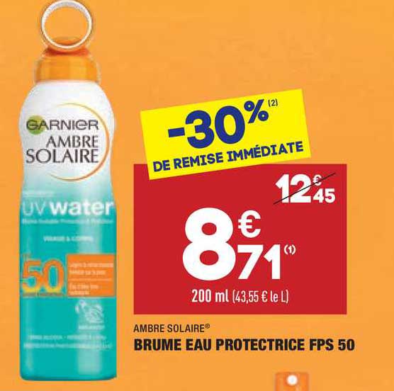 brume eau protectrice fps 50 ambre solaire