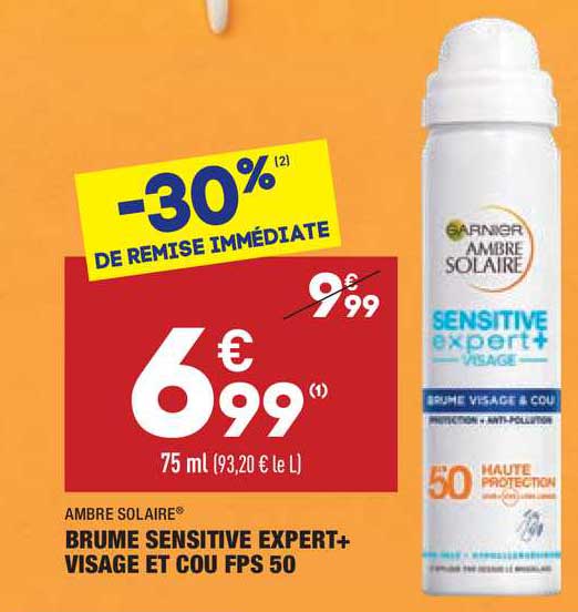 brume sensitive expert+ visage et cou fps 50 ambre solaire