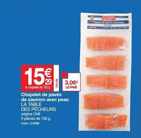 chapelet de pavés de saumon avec peau la table des pêcheurs