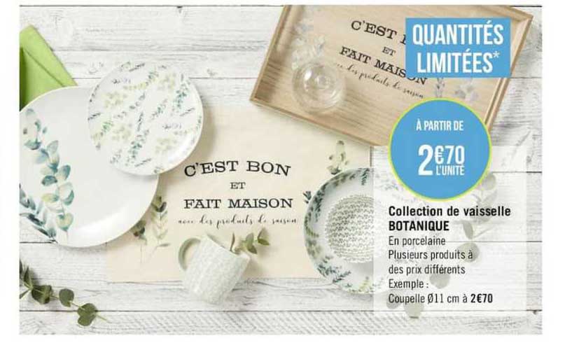 collection de vaisselle botanique