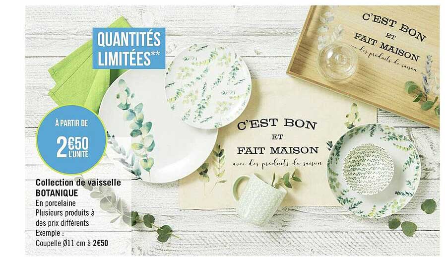collection de vaisselle botanique