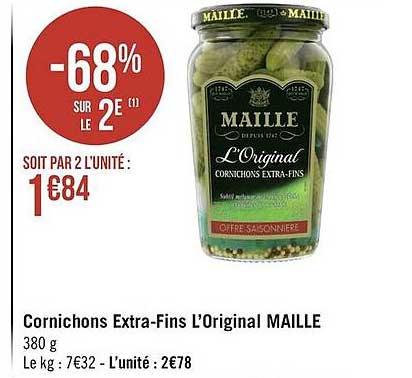 cornichons extra-fins l'original maille