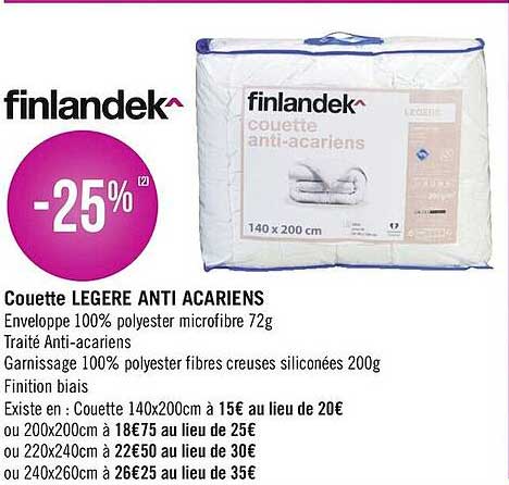 Couette Légère Anti Acariens Finlandek^