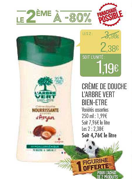 crème de douche l'arbre vert bien-être