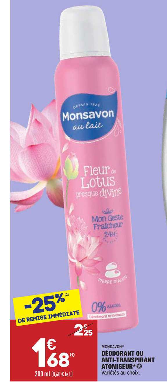 déodorant ou anti-transpirant atomiseur monsavon