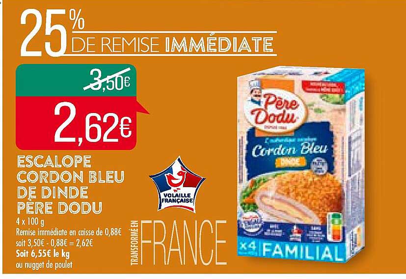 escalope cordon bleu de dinde père dodu