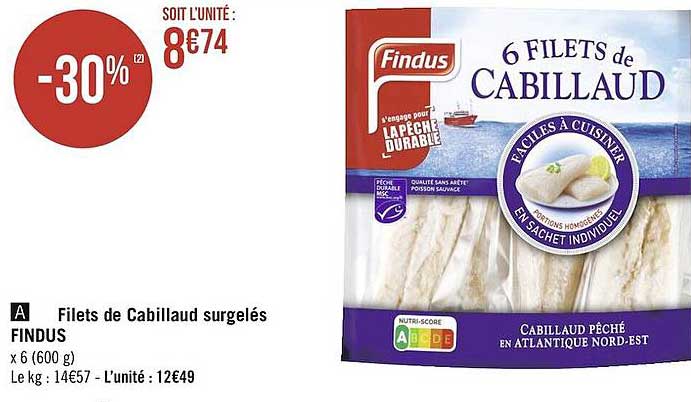 Filets De Cabillaud Surgelés Findus