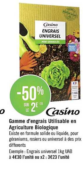 gamme d'engrais utilisable en agriculture biologique