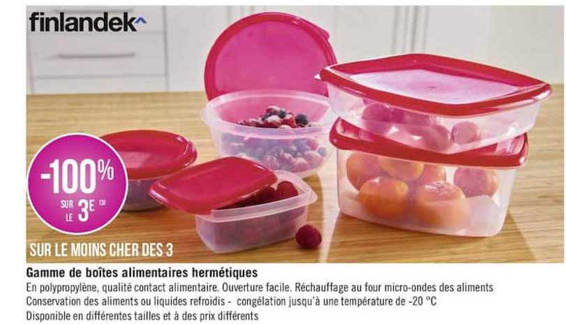 gamme de boîtes alimentaires hermétiques