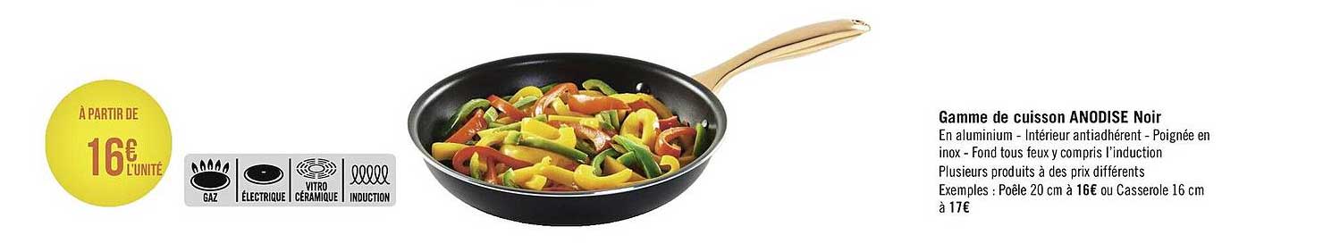 gamme de cuisson anodise noir